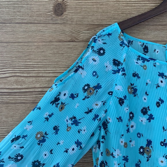 MICHEL STUDIO SHEER BLOUSE FLORAL 16 BOHO - Picture 4 of 9